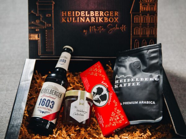 Heidelberger Kulinarik Box alkoholfrei Geschenk für Heidelbergfans mit Spezialitäten aus Heidelberg