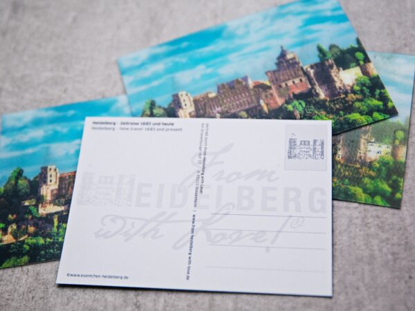 Heidelberger Postkarte Teil Kulinarik Box Geschenk für Heidelbergfans mit Spezialitäten aus Heidelberg