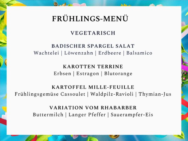 Tanz in den Mai Menü vegetarisch 2024 Schloss Heidelberg Ü30 Party